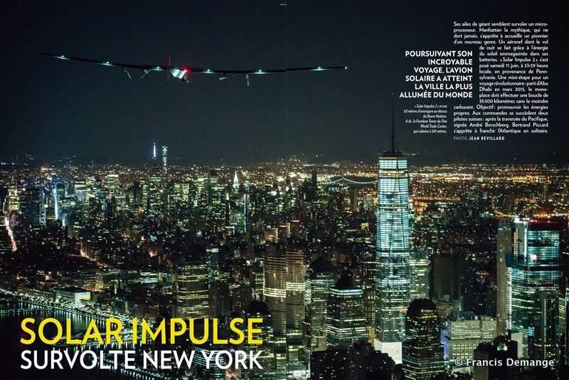 “Solar Impulse survolte New York” (Paris Match du 16 au 22 juin 2016)