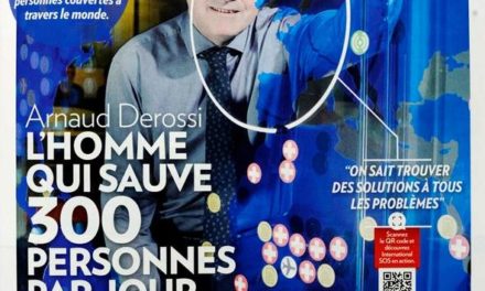 Arnaud Derossi, L’homme qui sauve 300 personnes par jour. Paris Match du 24 au 30 mars 2016. (2 pages).