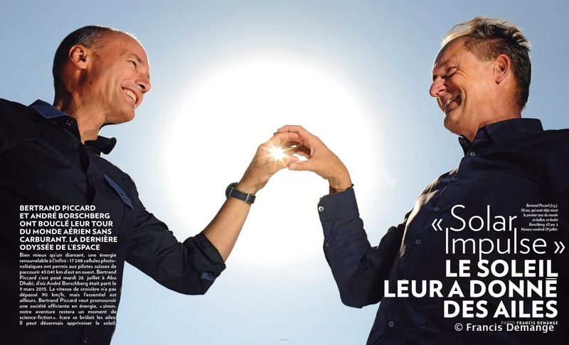 “Solar Impulse” Le soleil leur a donné des ailes. (PARIS MATCH du 4 au 10 août 2016)