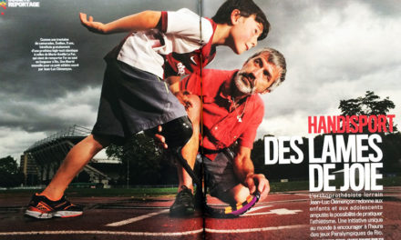 Handisport…. “Des lames de joie”. Magazine “VSD” du 15 au 21 septembre 2016 (4 pages) à l’heure des J.0 Paralympiques, l’initiative de Jean-Luc Clémençon pour les jeunes..