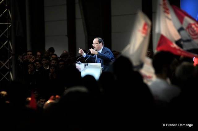 05/03/12. François Hollande, candidat a la présidentielle 2012, en déplacement en Lorraine.