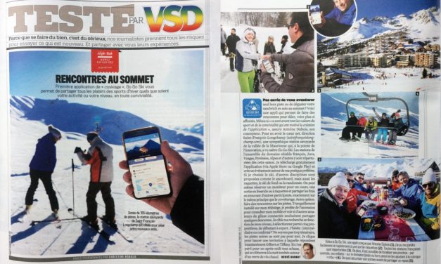 TESTÉ PAR VSD. Rencontres au sommet. (2 pages VSD N°2111 du 8 au 14/02/2018) L’application “GO GO SKI”…. on vous explique.